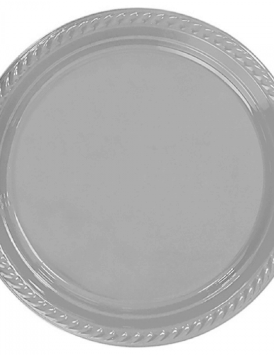 Plastik Tabak Gümüş 22 Cm / 25 Parça
