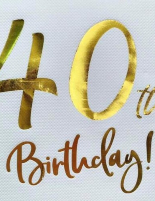 Kağıt Peçete Varak baskılı 40 Birthday Beyaz 20 Parça