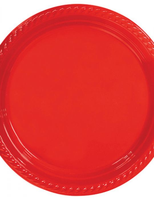 Plastik Tabak Kırmızı 22 Cm / 25 Parça