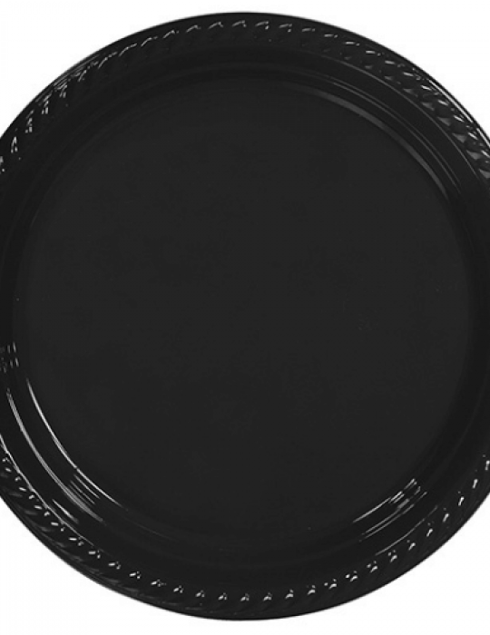Plastik Tabak Siyah 22 Cm / 25 Parça